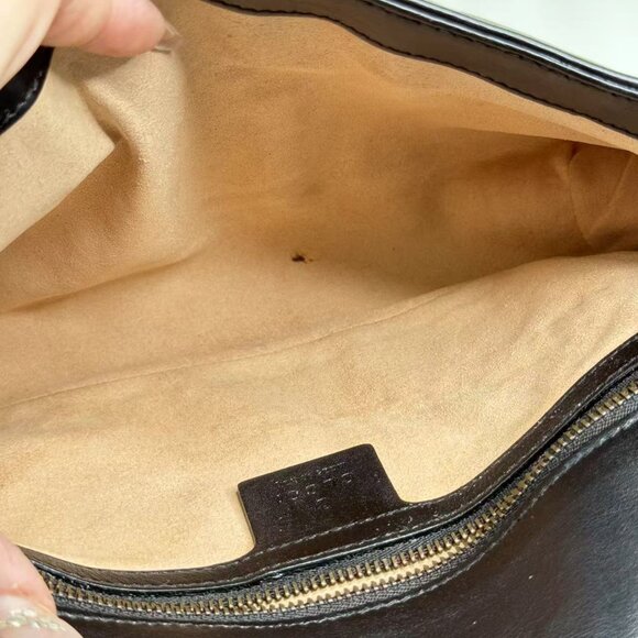 Gucci Black Leather Medium Marmont Shoulder Bag with Gold Hardware - Picture 9 of 9